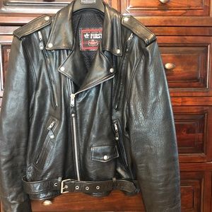 Vintage 100% Leather Motorcycle Jacket